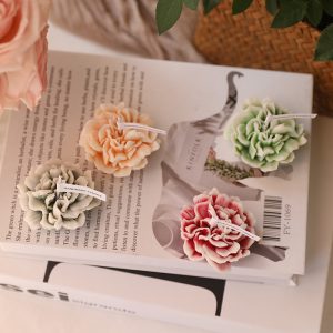 4PCS 3D Carnation Flower Aromatherapy Candle Set for Home Decoration